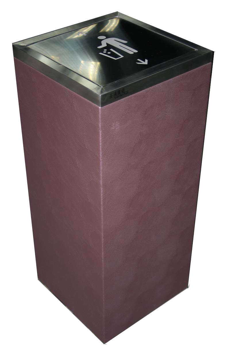 1LB101 LB Swing Top Square Litter Bin with Leather 